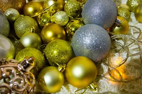 Christmas background with bubbles Stock Photos