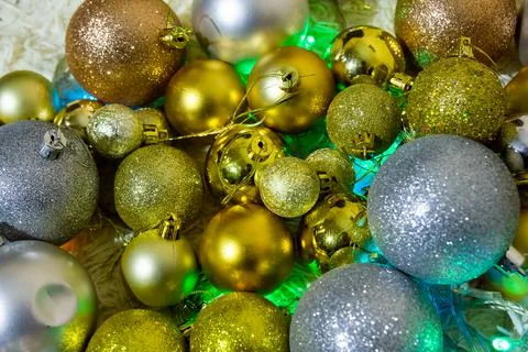 Christmas background with bubbles Stock Photos