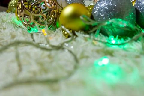 Christmas background with bubbles Stock Photos
