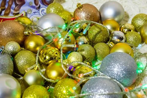 Christmas background with bubbles Photos