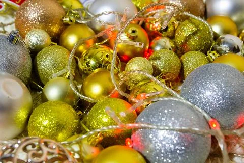 Christmas background with bubbles Stock Photos