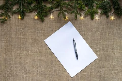 Christmas background burlap Stock Photos