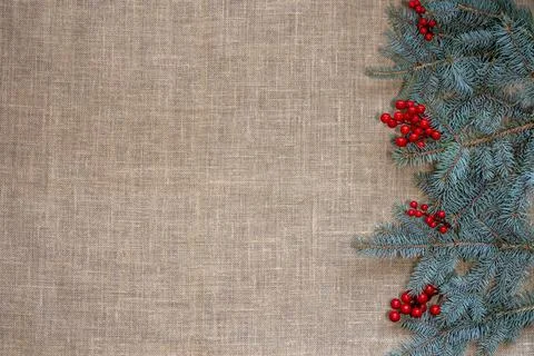 Christmas background burlap Stock Photos