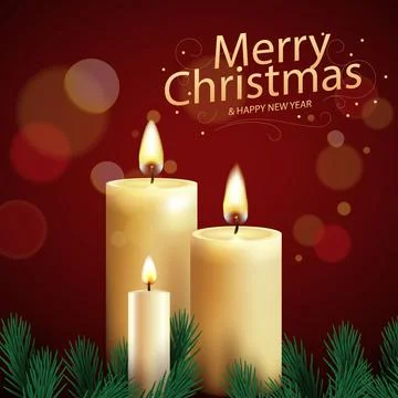 Christmas background with candle theme Illustrazione stock