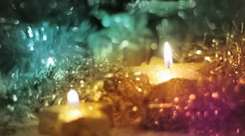 Christmas background with candles Stock Footage 12602191