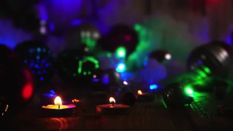 Christmas background with candles 스톡 동영상 143395281