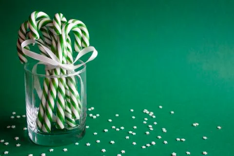 Christmas background with candy canes Stock Photos