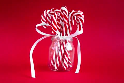 Christmas background with candy canes Stock Photos