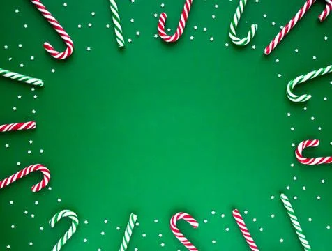 Christmas background with candy canes Stock Photos
