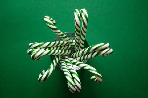 Christmas background with candy canes Stock Photos