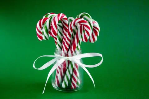 Christmas background with candy canes Stock Photos