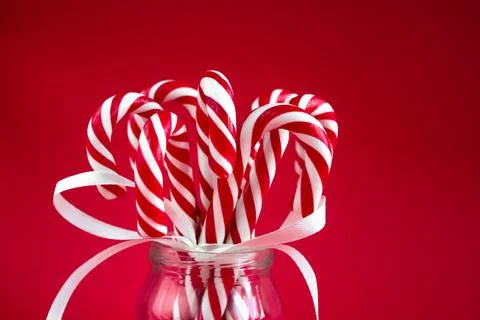 Christmas background with candy canes Stock Photos