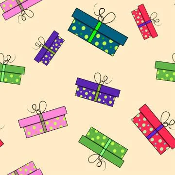 Christmas background with Christmas boxes. Stock Illustration
