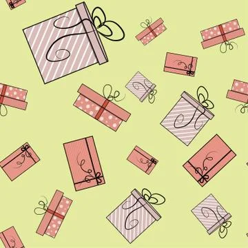 Christmas background with Christmas boxes. Stock Illustration