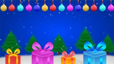 Christmas background with Christmas tree and snow Stock Illustration
