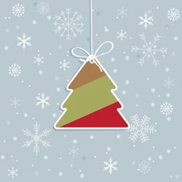 Christmas background with Christmas tree, vector illustration. Stock-Illustration