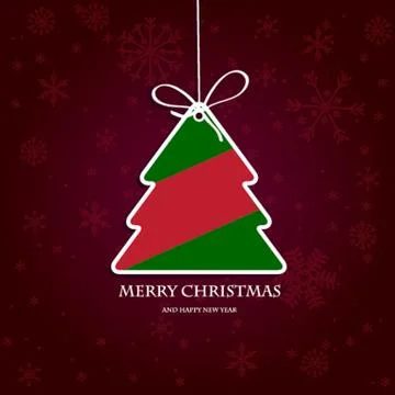 Christmas background with Christmas tree, vector illustration. Stock Illustration
