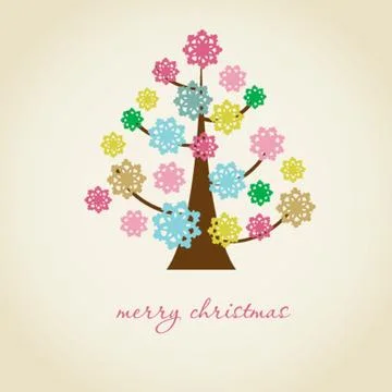 Christmas background with Christmas tree, vector illustration. Stock Illustration