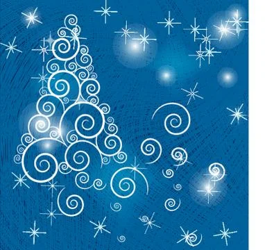 Christmas background with Christmas tree, vector illustration. Stock Illustration