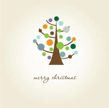 Christmas background with Christmas tree, vector illustration. Stock Illustration