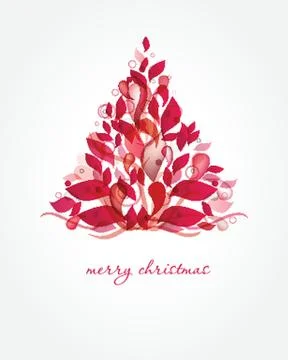 Christmas background with Christmas tree, vector illustration. Stock Illustration