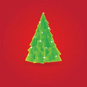 Christmas background with Christmas tree, vector illustration. Stock-Illustration
