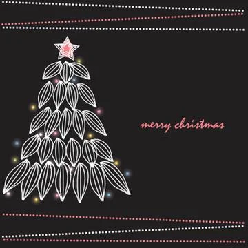 Christmas background with Christmas tree, vector illustration. Stock-Illustration