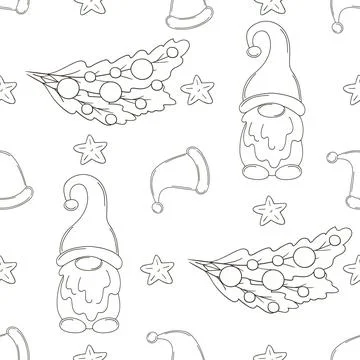Christmas background. Coloring pattern in hand draw style Stock Illustration
