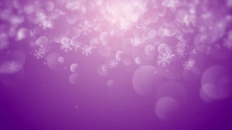 Christmas background of complex blurred and clear falling snowflakes in purple Stock Footage 294616015