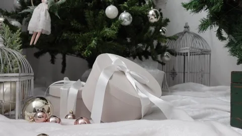 Christmas Background Copy Space, Christmas Background With Toys And Gifts Vídeo Stock 321387461