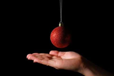 Christmas background, decor, attributes, on a black background. New Year's to Stock Photos