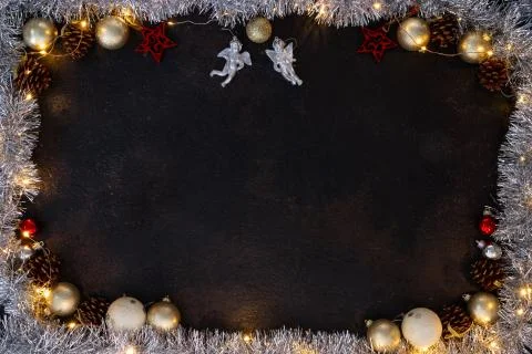 Christmas background with decor Stock Photos