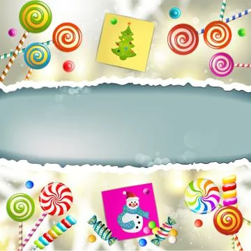 Christmas background decorated with candy Illustrazione stock