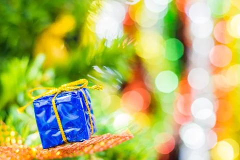 Christmas background with decorations on blur background Stock Photos
