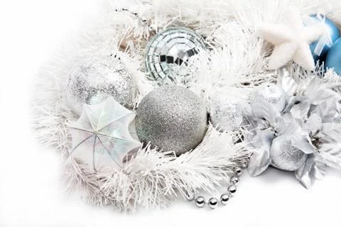 Christmas background with decorations Stock Photos