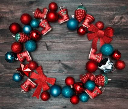 Christmas background with decorations Stock Photos