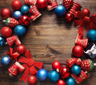Christmas background with decorations Stock Photos