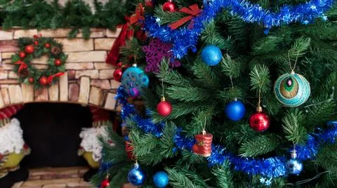 Christmas background with decorations Stock Photos