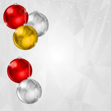 Christmas Background with Decorations with Polygon Abstract Pattern Illustrazione stock