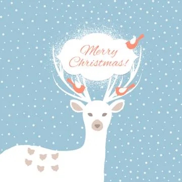 Christmas background with deer Stock Illustration