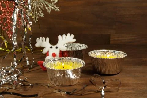 Christmas background with a deer Stock Photos