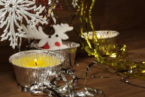Christmas background with a deer Stock Photos