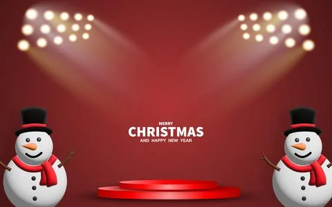 Christmas background with a display base for products. Vector illustration. Stock Illustration