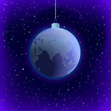 Christmas background, Earth in space Stock Illustration