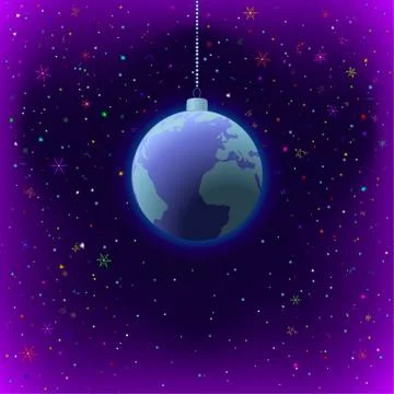 Christmas background, Earth in space Stock Illustration