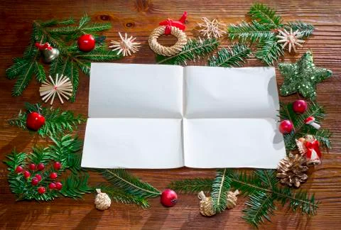 Christmas background with empty paper Stock Photos