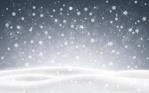 Christmas background of falling snow. Winter night. Xmas card design vector i Stock Illustration