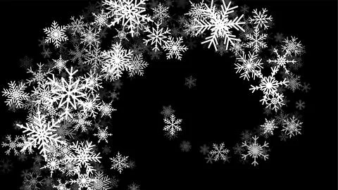 Christmas background with falling snowflakes. Winter holiday background or frame Stock Illustration