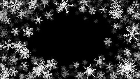 Christmas background with falling snowflakes. Winter holiday background or frame Stock Illustration