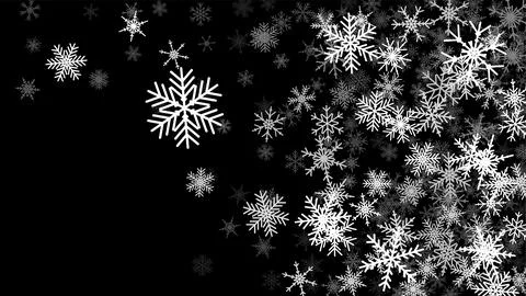 Christmas background with falling snowflakes. Winter holiday background or frame Stock Illustration